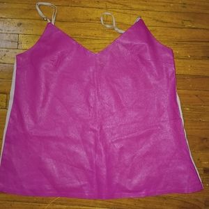 By Chance leather and silk camisole